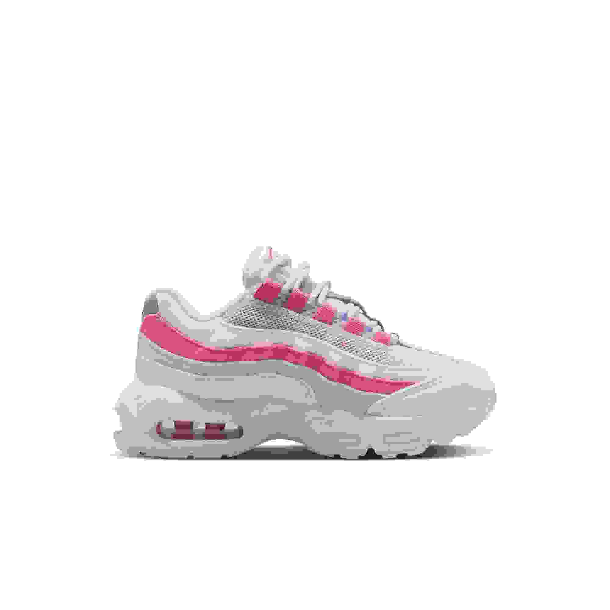 Nike Air Max 95 Preschool Girls' "Football Grey/White/Peony/Ghost" Shoe